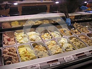 Ice Cream Varieties On Display