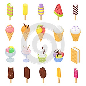 Ice cream vector icecream in cone with chocolate vanilla and iced creamer dessert on scoop illustration icing candy icy