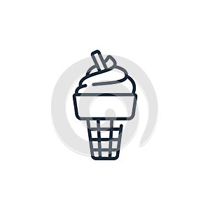 ice cream vector icon. ice cream editable stroke. ice cream linear symbol for use on web and mobile apps, logo, print media. Thin