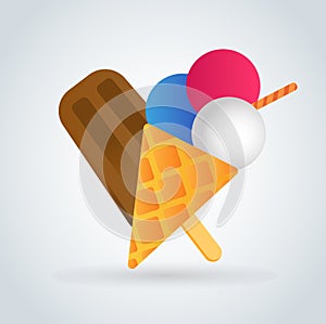 Ice cream vector icons set