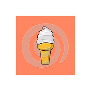Ice cream vector flat colour icon