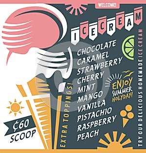 Ice cream vendor price list design template