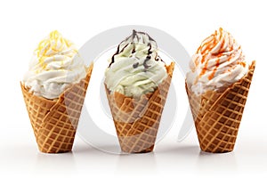 Ice Cream Waffle Cone - Delicious Summertime Treat with Copy Space