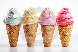 Ice Cream Waffle Cone - Delicious Summertime Treat with Copy Space