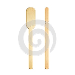 Ice Cream Wood Stick In Different Form Set Vector