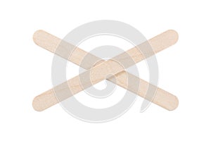 Ice cream wooden sticks isolated on white
