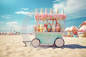 Ice creame cart . Ai generated image