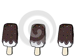 Ice creams of chocolate illustration.