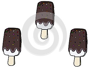 Ice creams of chocolate illustration.