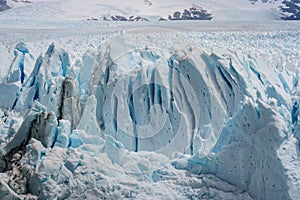 Ice crevasses on Perito Moreno Glacier in Patagonia