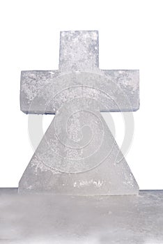 Ice cross on white