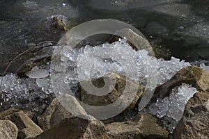 Ice Crushed On Rocks