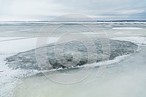 Ice crust on the river