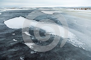 Ice crust on the river