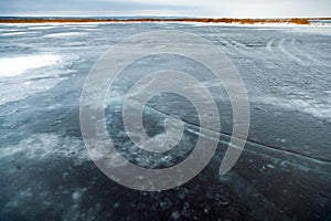 Ice crust on the river