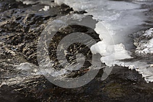 Ice Crusted Eifel River, Germany