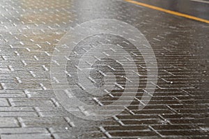 Ice crusted ground, slippery street