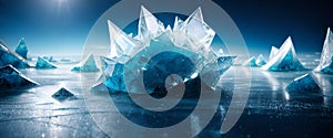 Ice crystal abstract background artwork created with Generative AI