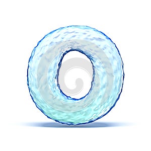 Ice crystal font letter O 3D
