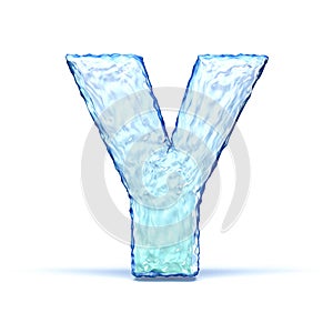Ice crystal font letter Y 3D