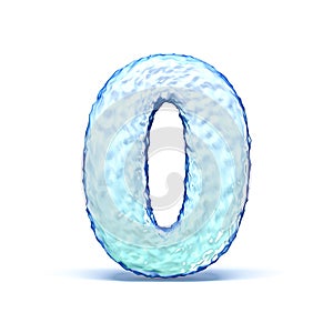 Ice crystal font Number 0 ZERO 3D