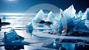 Ice crystals abstract background artwork created with Generative AI