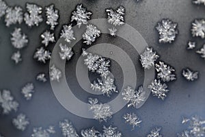 Ice Crystals on a Frozen Glass - a Cold Winter Day in Finland