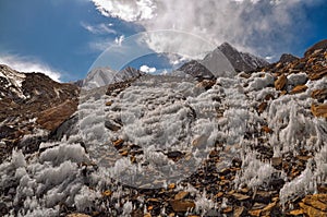 Ice crystals in Tajikistan