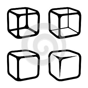 Ice cube black symbols photo