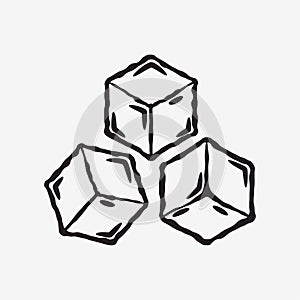 Ice cube icon. Frozen water. Vector.