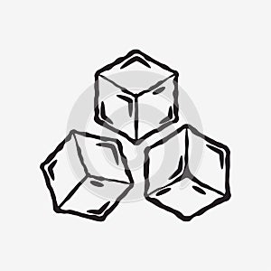 Ice cube icon. Frozen water. Vector. photo