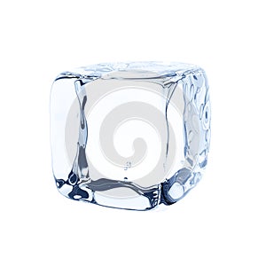 Ice cube isolated on white background.