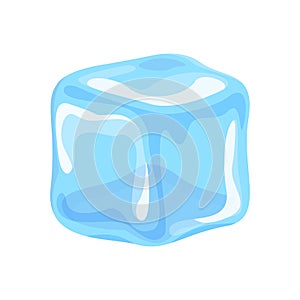 Ice cube isolated on white background, clip art three ice cubes, illustrations cubes transparent