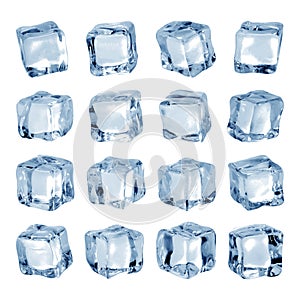 Ice cube isolated on white background. A piece of ice in block shape. Clipping path