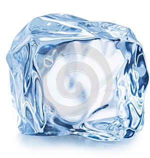 Ice cube. Macro shot. Clipping path.