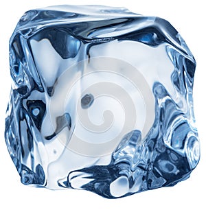 Ice cube. Macro shot. Clipping path.