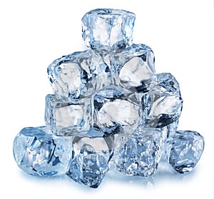 Ice cube pyramid. Clipping path.