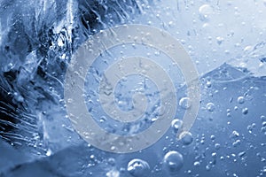 Ice cube texture background abstract, macro pattern frost.