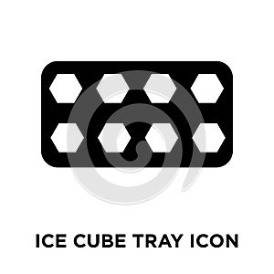 Ice cube tray icon vector isolated on white background, logo con