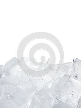 Ice cubes against white background