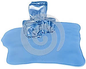 Ice cubes with air bubbles