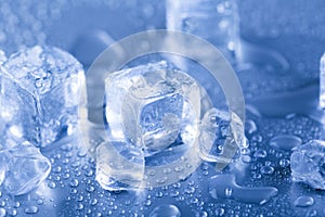 Ice cubes, alcohol drink