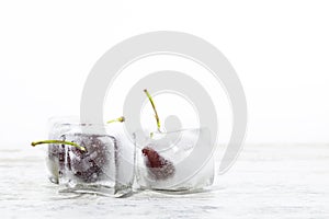 Ice cubes with cherries 2