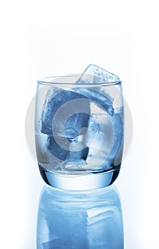 Ice cubes in empty glass