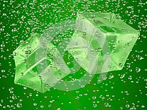 Ice cubes green