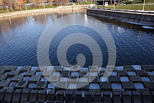 Ice cubes on the lake