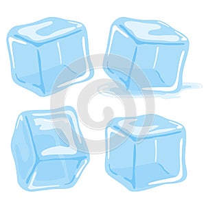 Ice cubes. Vector illustration. photo