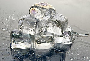 Ice cubes pyramid