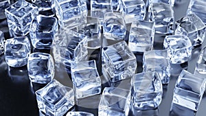 Ice Cubes at reflective table