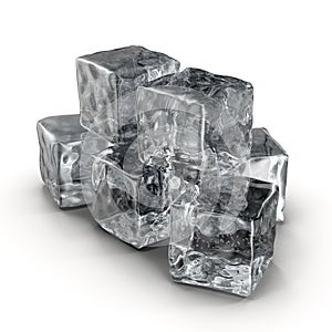 Ice Cubes Set on White Background